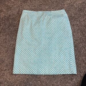 TALBOTS Woman Skirt Size 12 Pencil Skirt Spoon Fork Plate Knifes whimsical EUC